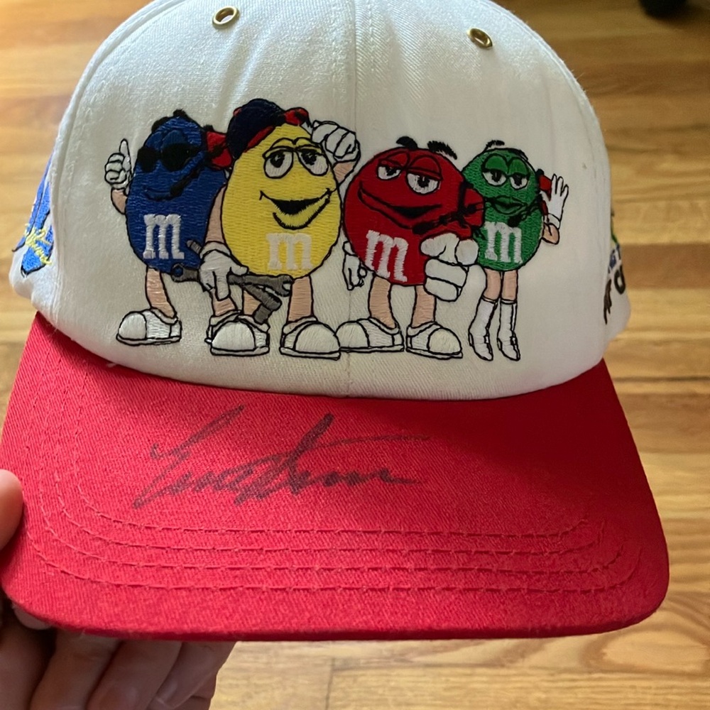 Vintage 90s Ernie Irvan M&M Autographed Snapback Hat